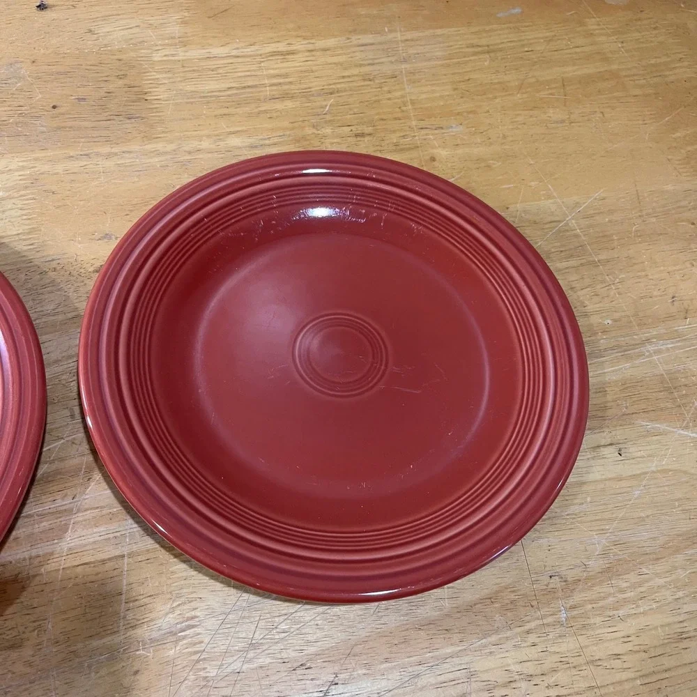 Fiesta Persimmon Dinner Plates‎ Set of 2 Art Deco MCM Homer Laughlin 10.5